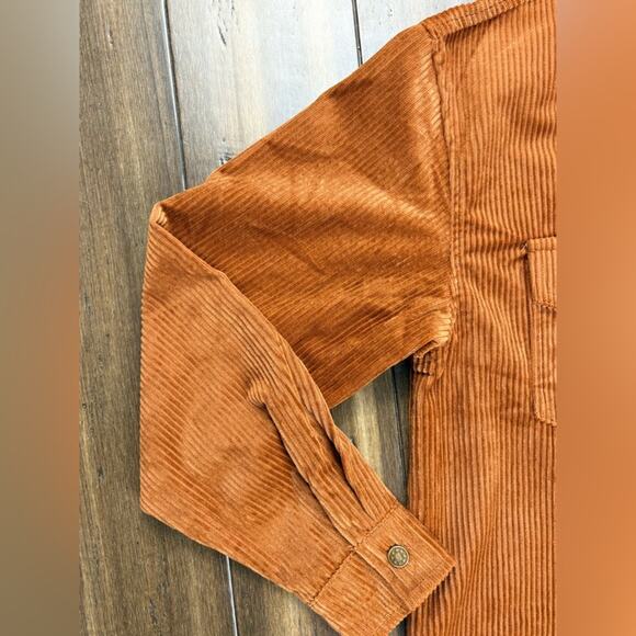 Size M Workshop Republic Clothing Burnt Orange Corduroy Jacket shacket Button - Picture 5 of 11